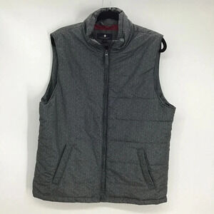 Argyle Culture Men’s Puffer Vest Full Zip Casual Work Warm Gray Size Medium